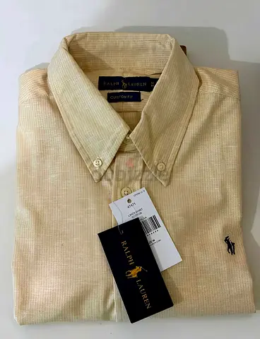 Ralph Lauren Custom Fit Button-Down Shirt - Light Yellow, New with Tags