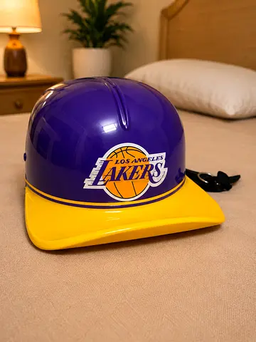 Los Angeles Lakers Baseball-Style Helmet/Cap - Purple & Yellow