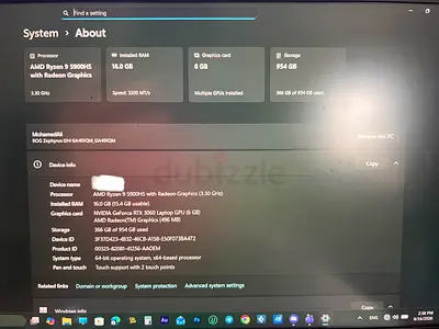 Gaming PC - AMD Ryzen 9 5900HS with RTX 3060 Laptop GPU, 16GB RAM, 1TB SSD