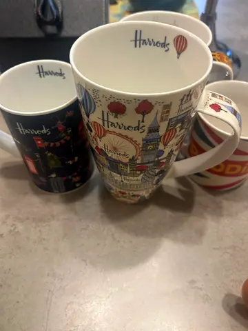 Set of 3 Harrods Collectible Tea/Coffee Mugs - Good Condition