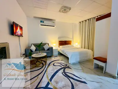 استديو مفروش -ايجار شهري *النعيميه 1-تاور جديد *بجوار فندق العين وبجوار محطه الباص استديو مفروش مبني جديد-النعيميه1- خلف مستشفي ثومبي بجوار محطه الباص