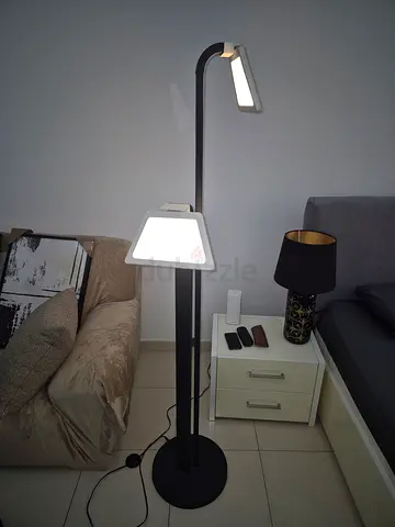Multi-Head LED Floor Lamp with 3d pictures — Modern Black Finish