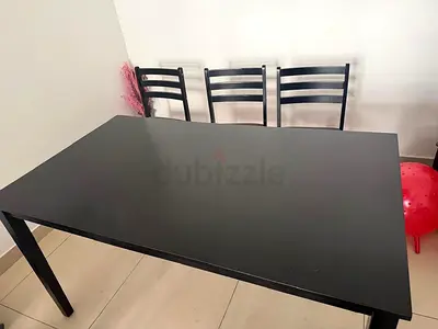 Simple Black Dining Table - Good Condition