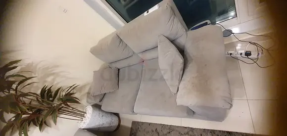 Light grey 2-seater sofa in average condition