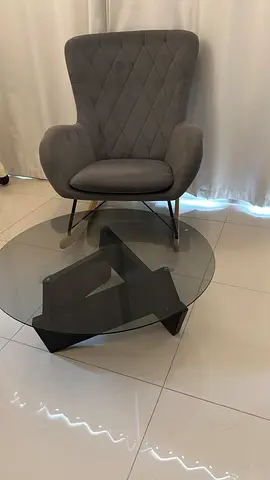 Perfect Condition Tauber Rocking Chair with Glass Centre table from Home box, 10 month old..