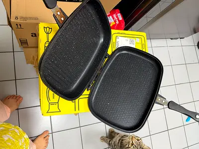 Double-sided non-stick grill pan / sandwich press (used)