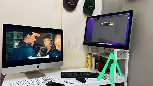 iMac 27-inch (late-model) with External Monitor Stand and Peripherals