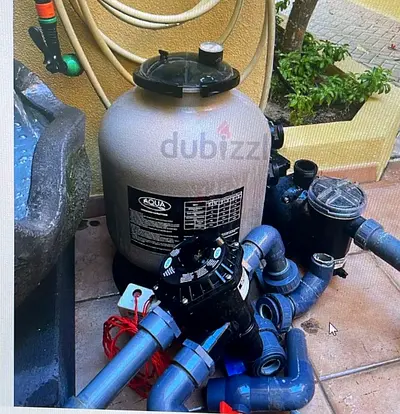 Used AQUA pool sand filter and pump with fittings - working condition