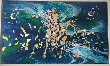 Painting- Acrylic on canvas, wood and mirror