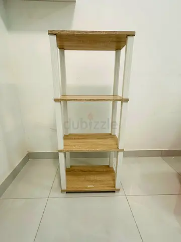 Wooden 4-Tier Shelf Unit — Compact Storage Rack