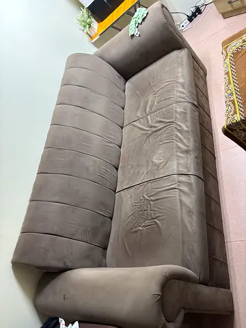 3-seater grey microfiber sofa in good condition