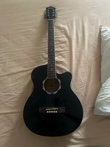 FREE DELIVERY IN DUBAI Black Acoustic Guitar