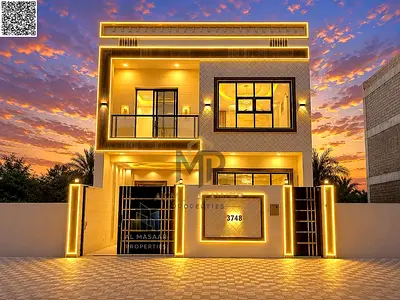 Villa for sale in a prime location in Al Yasmin, price includes registration fees. 5 rooms, price negotiable, freehold ownership.