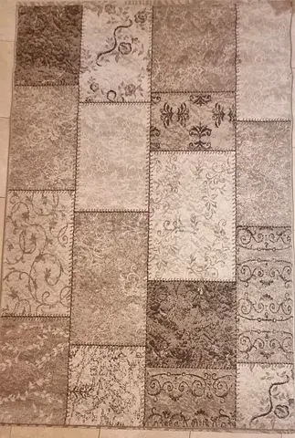 Beige & White Designer Carpet 150 × 230 cm