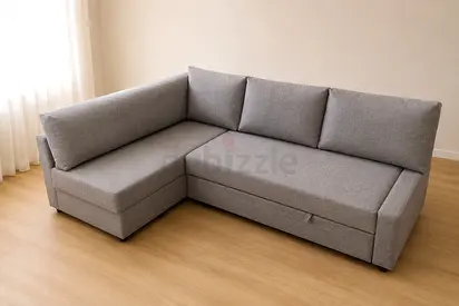 Modern Grey L-Shape Sofa Bed with Storage