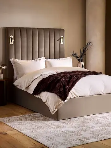 Brand New Luxury King Size Bed with Large Headboard - Fully Customizable - Hydraulic Storage Optionl