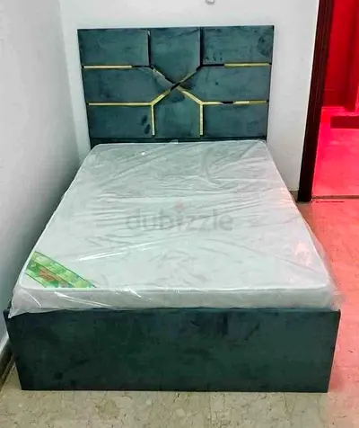 Single bed frame with upholstered headboard and storage base - teal velvet
