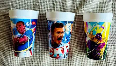 Exclusive Set of 3 McDonald's Football Collector Cups with Player Artwork