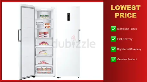 LG Freezer Upright 234L Single Door With Ice Maker White 1 Year Warranty
