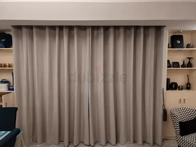 Light-blocking Grey Curtains (Set) - Good Condition each 200 aed