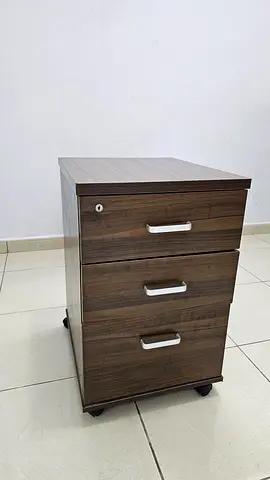 SIDE TABLE 3 DRAWER - DARK WALNUT URGENT SALE PRICE NEGOTIABLE
