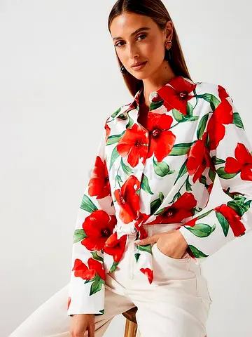 Dulce Floral Shirt by Mango