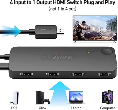 BENFEI HDMI Switch 4 in 1 Out
