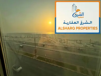 First row from Ajman Corniche. Sea view. Two bedrooms and a living room. Spacious area. Two bathrooms. Balcony with excellent sea view.