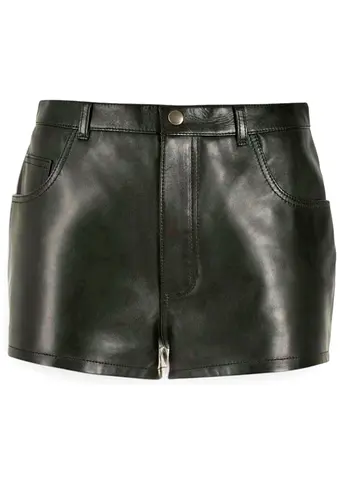 SAINT LAURENT Leather Mini Shorts SS23 Size FR 34 (XS-S) Brand new