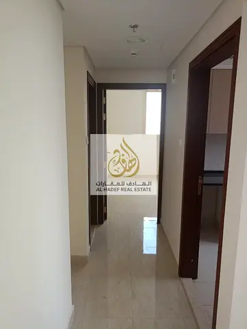 One-bedroom apartment with a living room and two bathrooms; first-time occupancy; located in Al Jurf 3, near Mohammed Bin Zayed Road.
