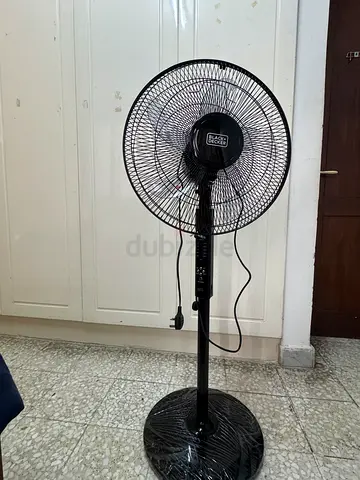 Black pedestal standing fan - working condition