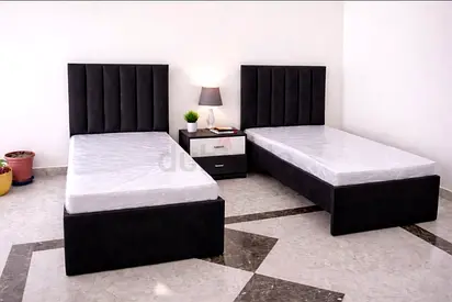 Single Beds with Mattress - Dark Grey