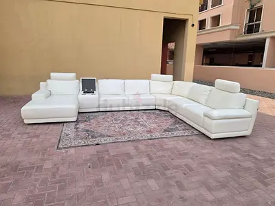 Premium Quality real leather marina home u Shape sofa