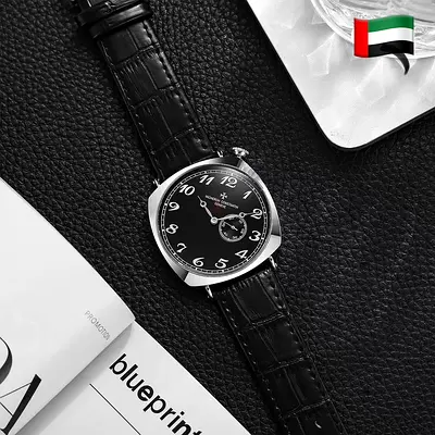 Classic Black Dial Men's Leather Strap Watch