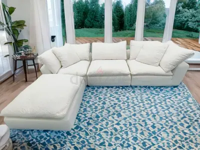 Marina home luscious cloud feather 🪶 filled modular sofa with ottoman