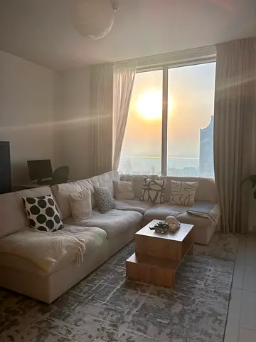 Light beige L-shaped sofa module