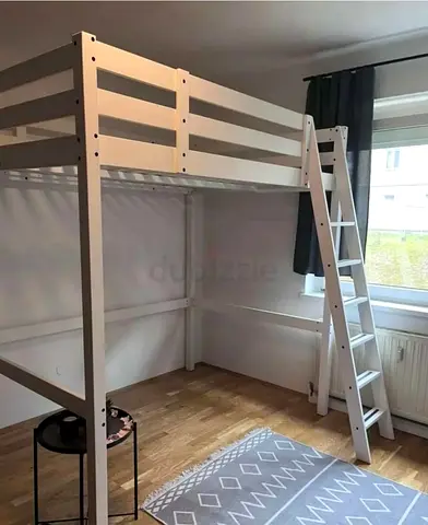 White Wooden Loft Bed with Ladder - Good Condition With free home delivery