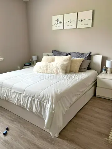 Ikea malm king size storage bed with IKEA mattress - Excellent condition