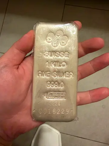 1 Kilo Suisse Fine Silver Bar 999.0 - Vintage Casted Bar