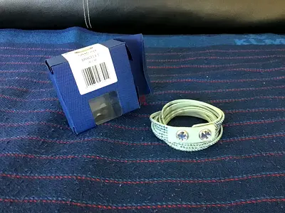 Swarovski 5046391 Women’s Slake Light Blue Alcantara Bracelet