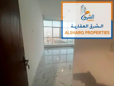 غرفتين وصالة بأبراج الواحة الراشدية، إطلالة بحرية وبلكونة وباركن خاص بموقع مميز.