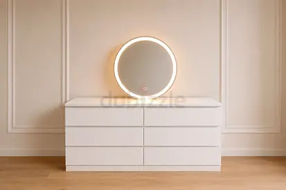 White 6 Drawer Dresser with mirror