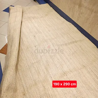 Handwoven Natural Jute Rug 190 x 290 cm - Neutral Beige. West Elm. AED 790 Only!