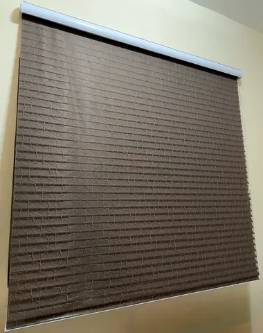 Large Brown Textured Window Blind – Approx\. 195 × 195 cm