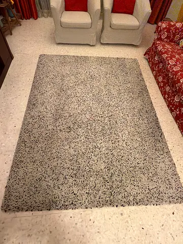 Soft grey speckled area rug - good condition