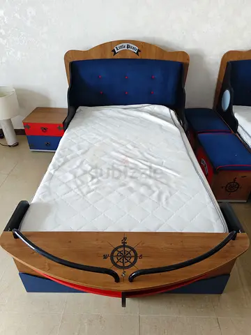 Little Pirate Wooden Single Bed with Mattress - Kids