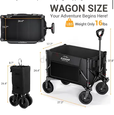 Elegear Folding Wagon Portable Collapsible Utility Cart