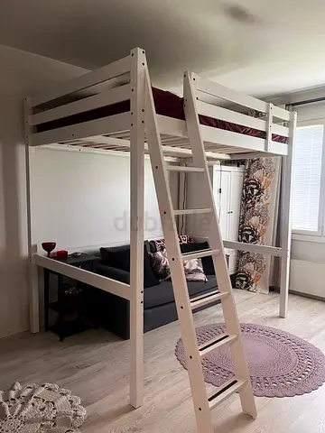 IKEA White Wooden Loft bed frame with free home delivery