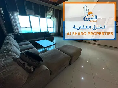 للايجار السنوي كورنيش عجمان 3600 قدم 3 غرف 3 حمامات 2 بلكونه إطلالة بحر جيم مسبح باركن 120 الف 4 دفعات