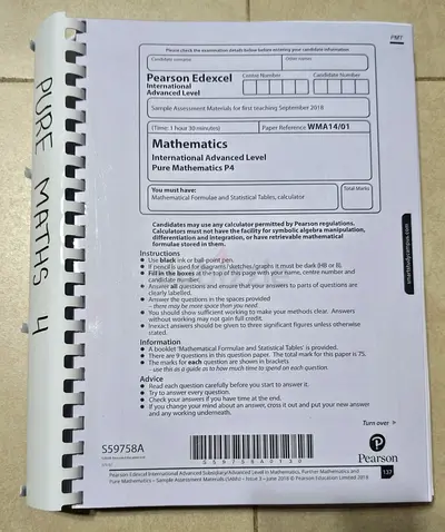 Pure Mathematics 4 IAL Edexcel Past Papers